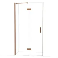 Maxaro Diamond Douchedeur | 110 cm Glanzend koper Helder glas Draaideur