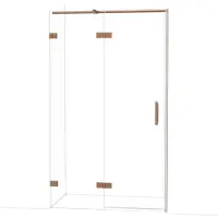 Maxaro Diamond Douchedeur | 120 cm Glanzend koper Helder glas Draaideur