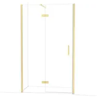 Maxaro Diamond Douchedeur | 120 cm Glanzend lichtgoud Helder glas Draaideur