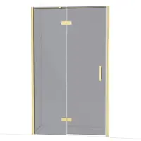 Maxaro Diamond Douchedeur | 120 cm Glanzend lichtgoud Rookglas Draaideur