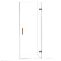 Maxaro Diamond Douchedeur | 80 cm Glanzend koper Helder glas Draaideur