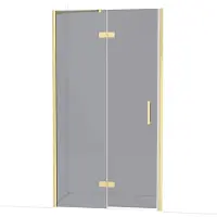 Maxaro Diamond Douchedeur | 110 cm Glanzend lichtgoud Rookglas Draaideur