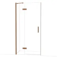 Maxaro Diamond Douchedeur | 100 cm Glanzend koper Helder glas Draaideur