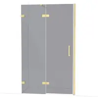 Maxaro Diamond Douchedeur | 120 cm Glanzend lichtgoud Rookglas Draaideur