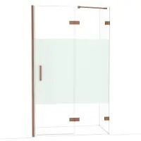 Maxaro Diamond Douchedeur | 120 cm Glanzend koper Helder met matte strook Draaideur