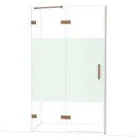 Maxaro Diamond Douchedeur | 120 cm Glanzend koper Helder met matte strook Draaideur