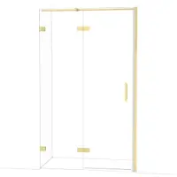 Maxaro Diamond Douchedeur | 120 cm Glanzend lichtgoud Helder glas Draaideur
