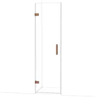 Maxaro Diamond Douchedeur | 60 cm Glanzend koper Helder glas Draaideur