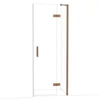 Maxaro Diamond Douchedeur | 80 cm Glanzend koper Helder glas Draaideur