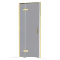 Maxaro Diamond Douchedeur | 80 cm Glanzend lichtgoud Rookglas Draaideur