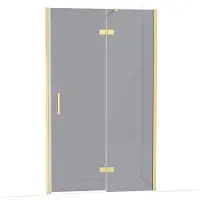 Maxaro Diamond Douchedeur | 120 cm Glanzend lichtgoud Rookglas Draaideur