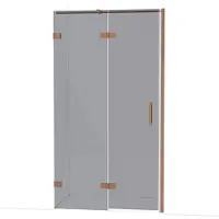Maxaro Diamond Douchedeur | 110 cm Glanzend koper Rookglas Draaideur