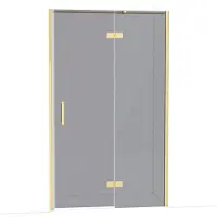 Maxaro Diamond Douchedeur | 120 cm Glanzend lichtgoud Rookglas Draaideur