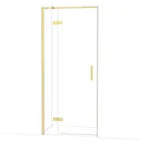 Maxaro Diamond Douchedeur | 90 cm Glanzend lichtgoud Helder glas Draaideur