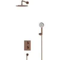 Maxaro Radius Regendouche Inbouw | Glanzend koper 25 cm Regendouche Thermostatisch