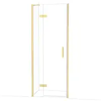 Maxaro Diamond Douchedeur | 80 cm Glanzend lichtgoud Helder glas Draaideur