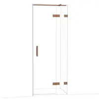 Maxaro Diamond Douchedeur | 80 cm Glanzend koper Helder glas Draaideur