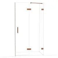 Maxaro Diamond Douchedeur | 110 cm Glanzend koper Helder glas Draaideur