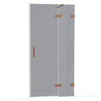 Maxaro Diamond Douchedeur | 100 cm Glanzend koper Rookglas Draaideur