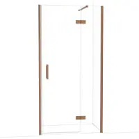 Maxaro Diamond Douchedeur | 100 cm Glanzend koper Helder glas Draaideur