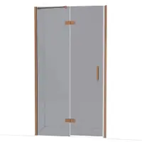 Maxaro Diamond Douchedeur | 110 cm Glanzend koper Rookglas Draaideur
