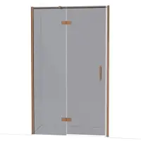 Maxaro Diamond Douchedeur | 120 cm Glanzend koper Rookglas Draaideur