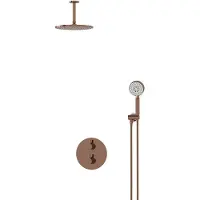 Maxaro Radius Regendouche Inbouw | Glanzend koper 25 cm Regendouche Thermostatisch
