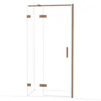 Maxaro Diamond Douchedeur | 100 cm Glanzend koper Helder glas Draaideur