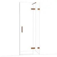 Maxaro Diamond Douchedeur | 80 cm Glanzend koper Helder glas Draaideur