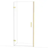 Maxaro Diamond Douchedeur | 90 cm Glanzend lichtgoud Helder glas Draaideur