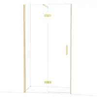 Maxaro Diamond Douchedeur | 110 cm Glanzend lichtgoud Helder glas Draaideur