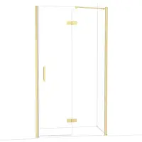 Maxaro Diamond Douchedeur | 110 cm Glanzend lichtgoud Helder glas Draaideur