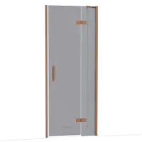 Maxaro Diamond Douchedeur | 80 cm Glanzend koper Rookglas Draaideur