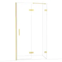 Maxaro Diamond Douchedeur | 110 cm Glanzend lichtgoud Helder glas Draaideur
