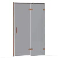 Maxaro Diamond Douchedeur | 120 cm Glanzend koper Rookglas Draaideur