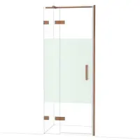 Maxaro Diamond Douchedeur | 80 cm Glanzend koper Helder met matte strook Draaideur
