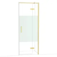 Maxaro Diamond Douchedeur | 80 cm Glanzend lichtgoud Helder met matte strook Draaideur