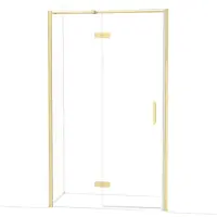 Maxaro Diamond Douchedeur | 120 cm Glanzend lichtgoud Helder glas Draaideur