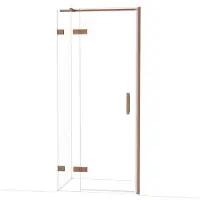 Maxaro Diamond Douchedeur | 90 cm Glanzend koper Helder glas Draaideur