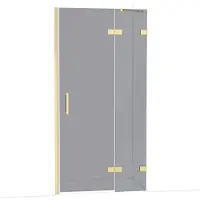 Maxaro Diamond Douchedeur | 100 cm Glanzend lichtgoud Rookglas Draaideur
