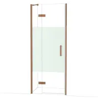 Maxaro Diamond Douchedeur | 80 cm Glanzend koper Helder met matte strook Draaideur