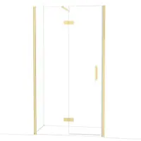 Maxaro Diamond Douchedeur | 110 cm Glanzend lichtgoud Helder glas Draaideur