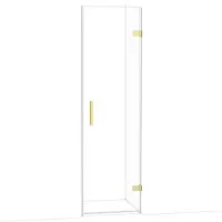 Maxaro Diamond Douchedeur | 60 cm Glanzend lichtgoud Helder glas Draaideur
