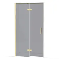 Maxaro Diamond Douchedeur | 110 cm Glanzend lichtgoud Rookglas Draaideur