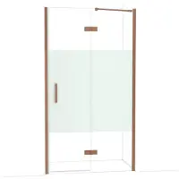 Maxaro Diamond Douchedeur | 110 cm Glanzend koper Helder met matte strook Draaideur