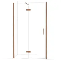 Maxaro Diamond Douchedeur | 120 cm Glanzend koper Helder glas Draaideur