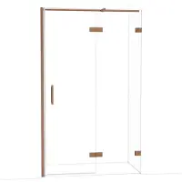 Maxaro Diamond Douchedeur | 120 cm Glanzend koper Helder glas Draaideur