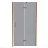 Maxaro Diamond Douchedeur | 110 cm Glanzend koper Rookglas Draaideur