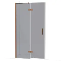 Maxaro Diamond Douchedeur | 110 cm Glanzend koper Rookglas Draaideur