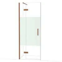 Maxaro Diamond Douchedeur | 80 cm Glanzend koper Helder met matte strook Draaideur